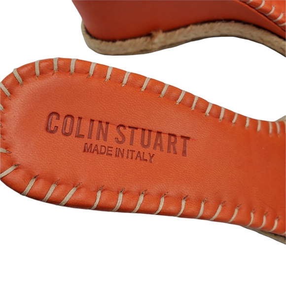 NEW Colin Stuart Orange Rattan Whipstitch Detail Wedge - Picture 10 of 10